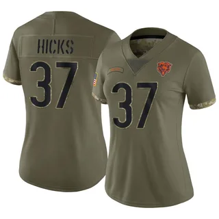 Top-selling Item] Chicago Bears Elijah Hicks 37 White Vapor Limited 3D  Unisex Jersey