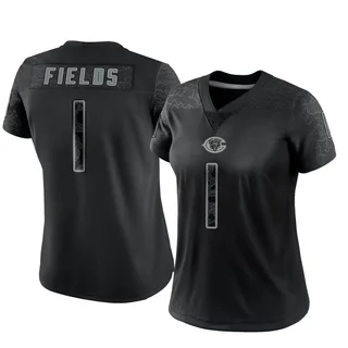 Men's Nike Justin Fields Black Chicago Bears RFLCTV Limited Jersey